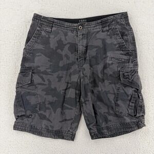 Fox Cargo Shorts Mens 34 Gray Camo Heritage Forged Multi Pocket Cotton Casual